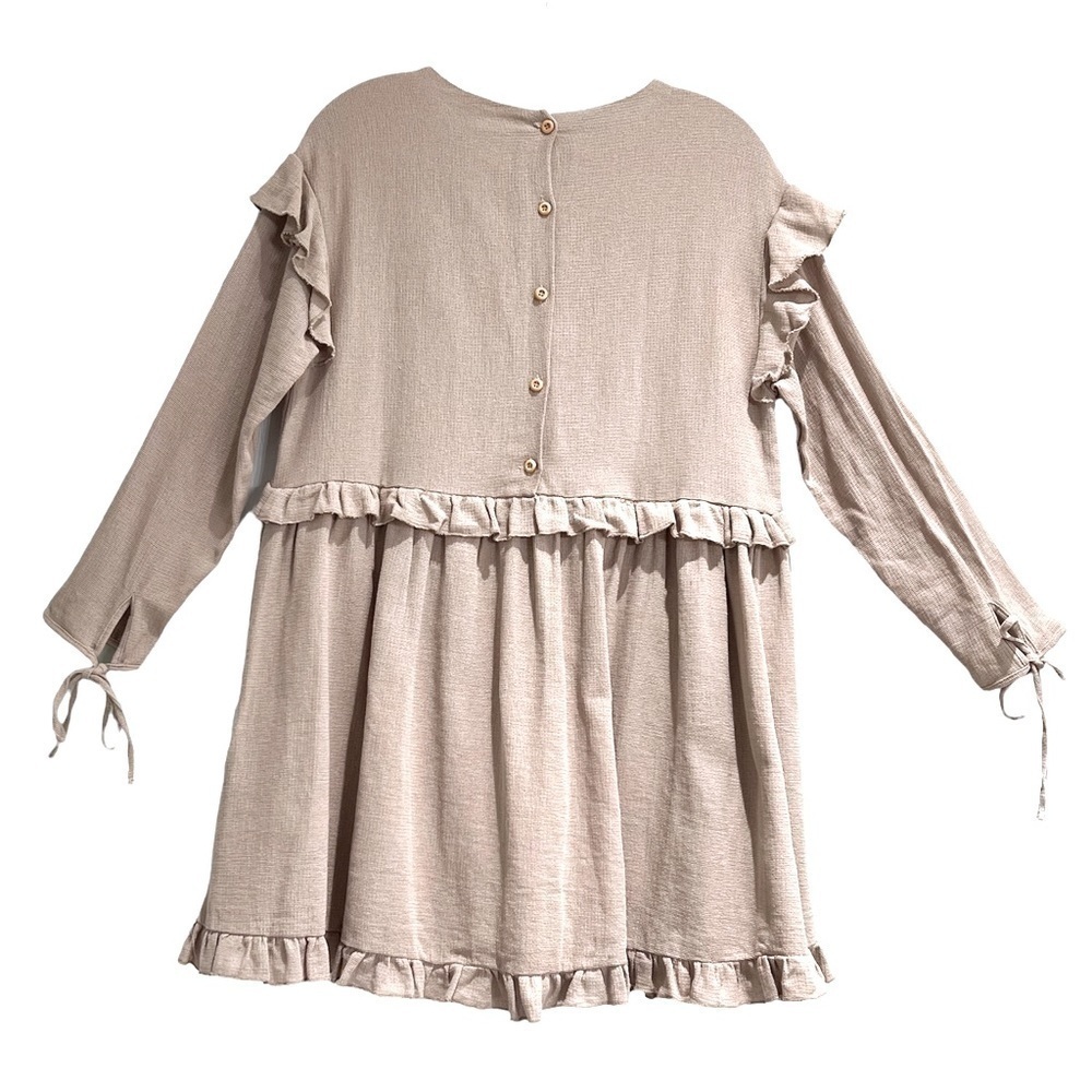 Indikah {Angel Biba} Khaki Color Ruffle Boho Dress Size XS - Picture 13 of 14